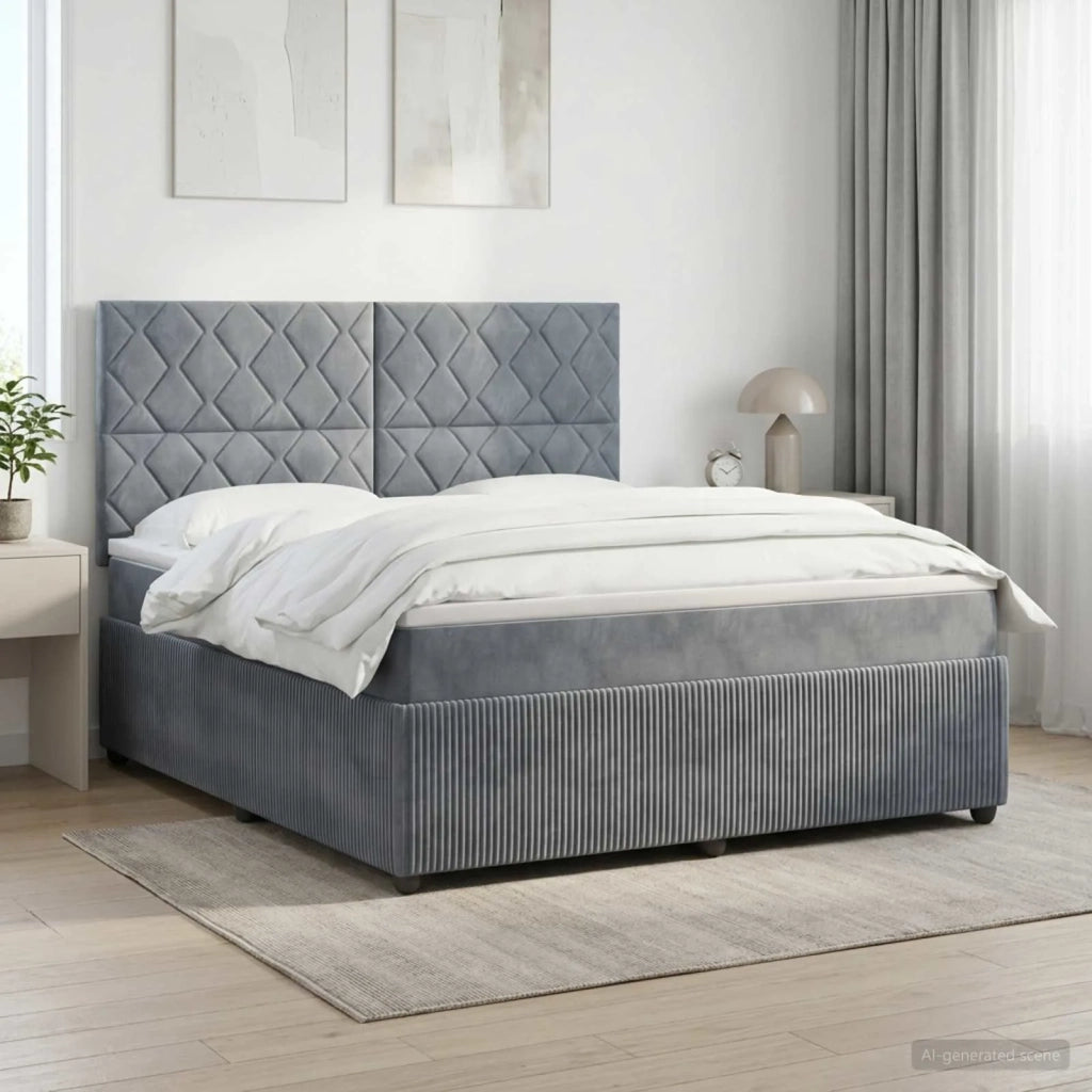 Letto box spring con materasso Grigio Scuro 180 x 200 cm 3454662