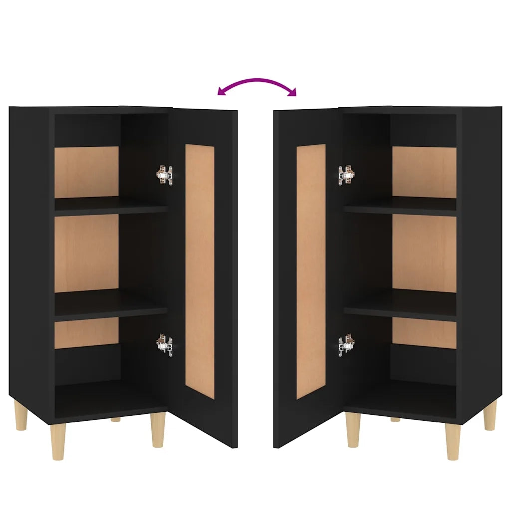 Credenza | Madia | Buffet da pranzo | Armadio da pranzo Nero 34,5x34x90 cm in Legno Multistrato