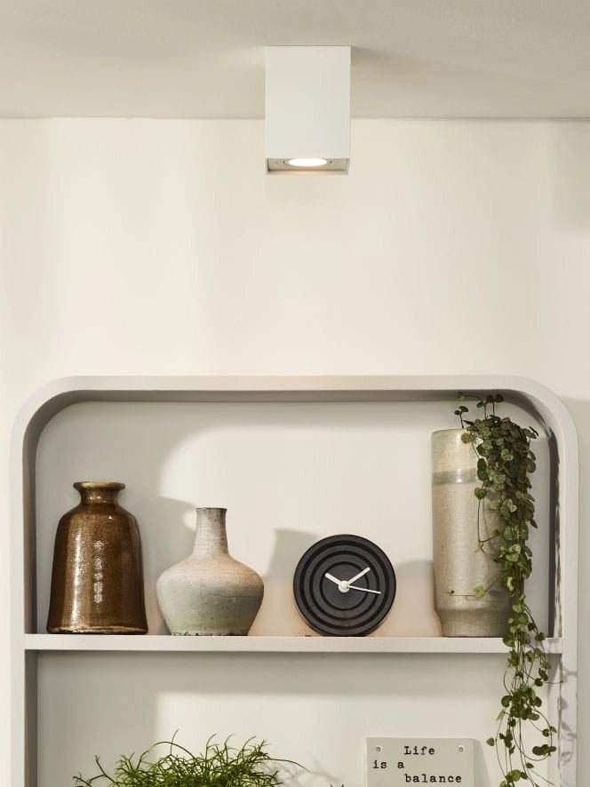 Spot soffitto Lucide Tube quadrato bianco GU10 50W