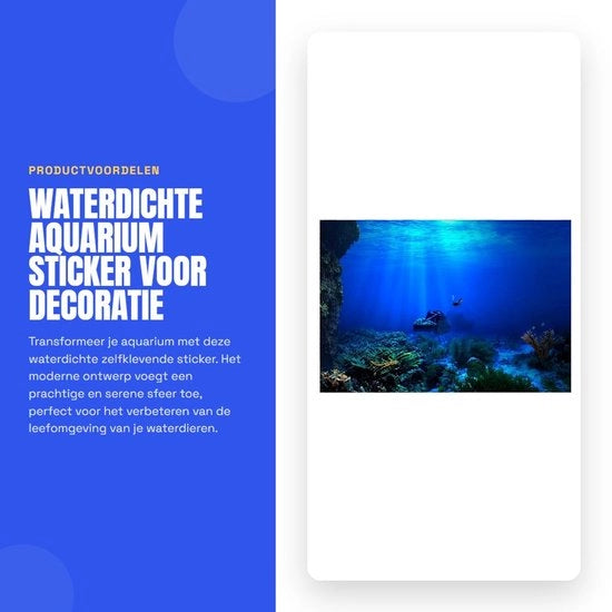 Decorazione acquario adesiva impermeabile - Decorazione autoadesiva realistica - PVC di alta qualità - Aggiunta moderna per acquario - Decorazione perfetta per animali acquatici - Decorazione acquario