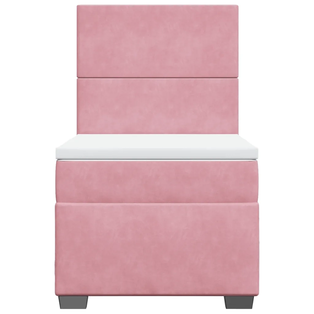 Giroletto a Molle con Materasso Rosa 100x200 cm in Velluto 3290833