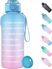 Bottiglia con marcatura del tempo - BPA libero - 2000 ml - blu-rosa - Tritan