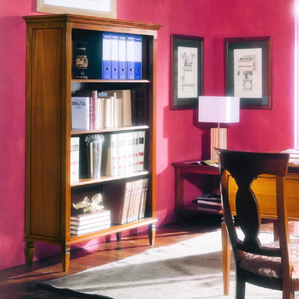 Libreria classica con ripiani in legno finitura bassano l.100 p.41 h.175 - Mobili 2G