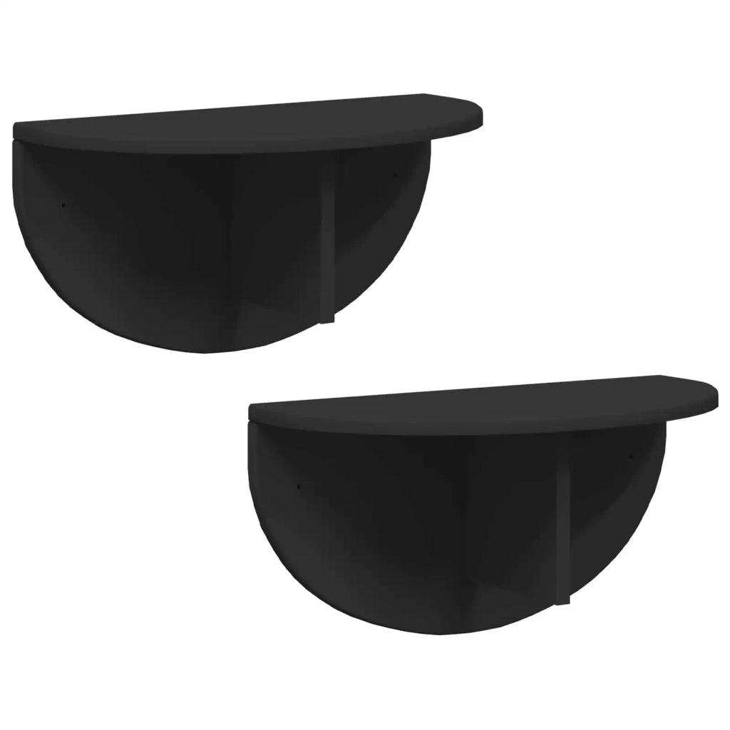 Scaffale da parete 2 pz Nero 48 x 24 x 24 cm
