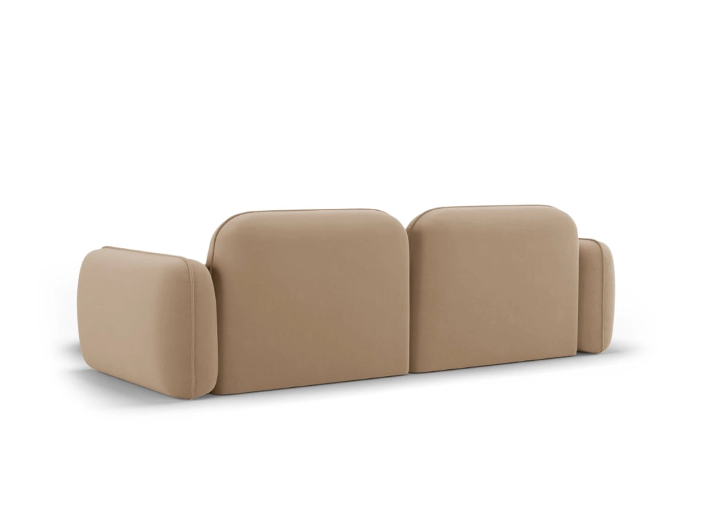 Cosmopolitan Design - Divano angolare modulare destro "Sydney" 3 posti in velluto sabbia 
