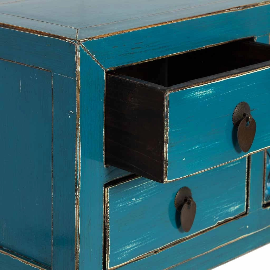 Mobile da ingresso in legno blu 100x25x85h cm