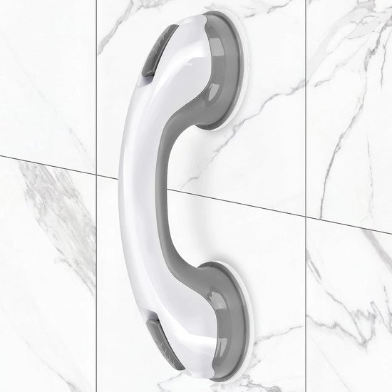 Maniglia per doccia 1 pezzo, maniglie per doccia e bagno, 12 pollici maniglie per doccia con aspirapolvere potente, bastone di equilibrio maniglie di sicurezza, adatto per le persone anziane, gli anziani, i disabili, colore grigio