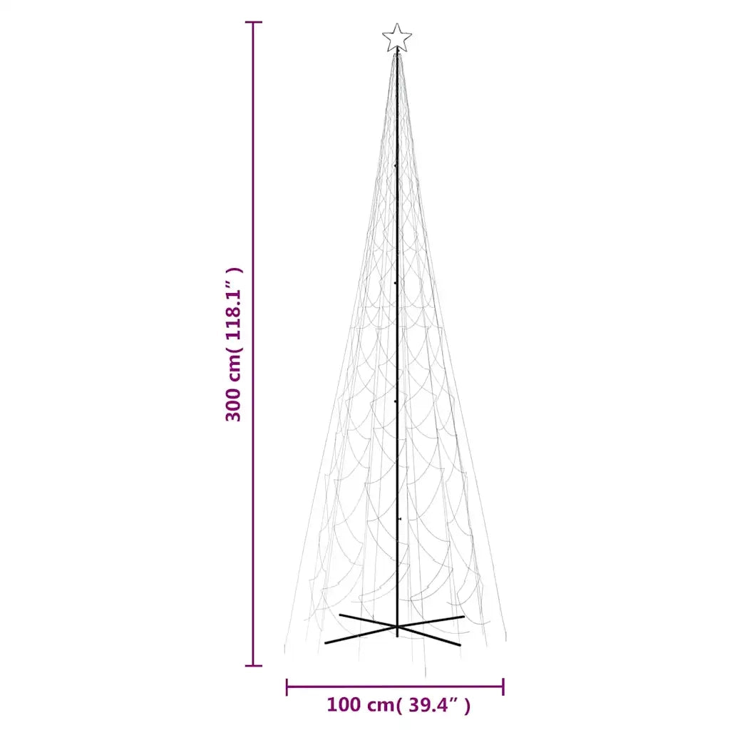 Albero di Natale a Cono Bianco Freddo 3000 LED 230x800 cm 343514