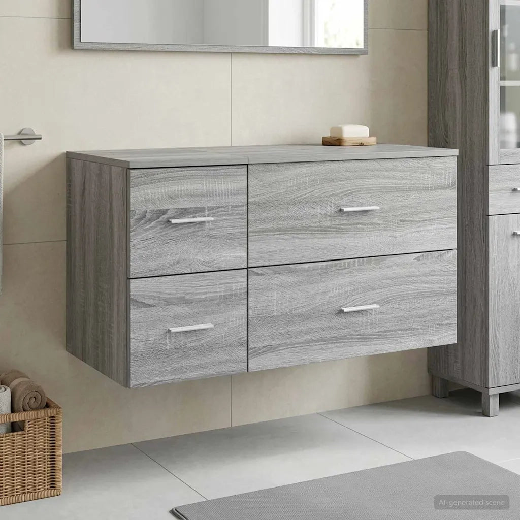 Set di mobili per il bagno 2 pz Sonoma grigio 3404021