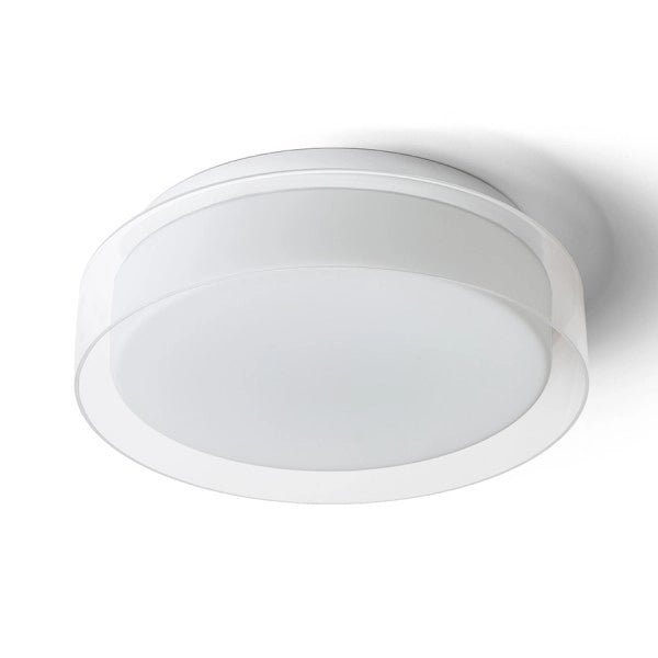 Plafoniera VENICE LED 30 da soffitto  vetro trasparente/vetro opalino/cromo 230V LED 12W IP44  3000K