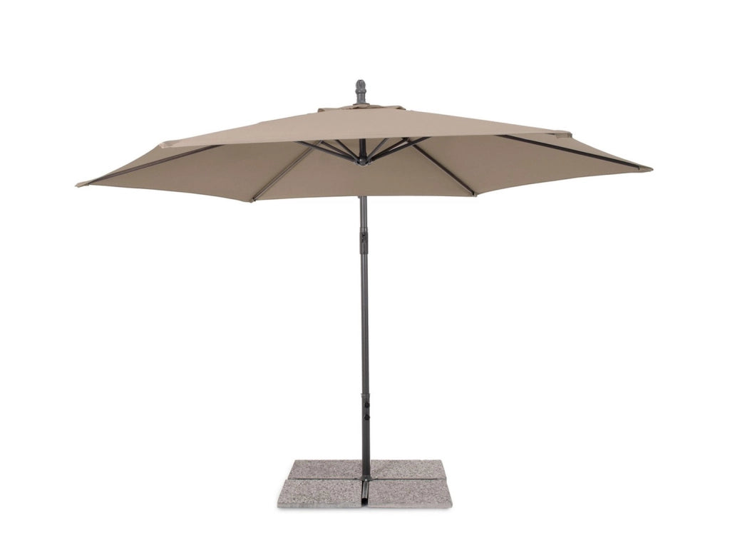 Ombrello a Braccio da Giardino 6 Stecche Ø300x235h cm Telo in Poliestere Nizza Antracite e Tortora