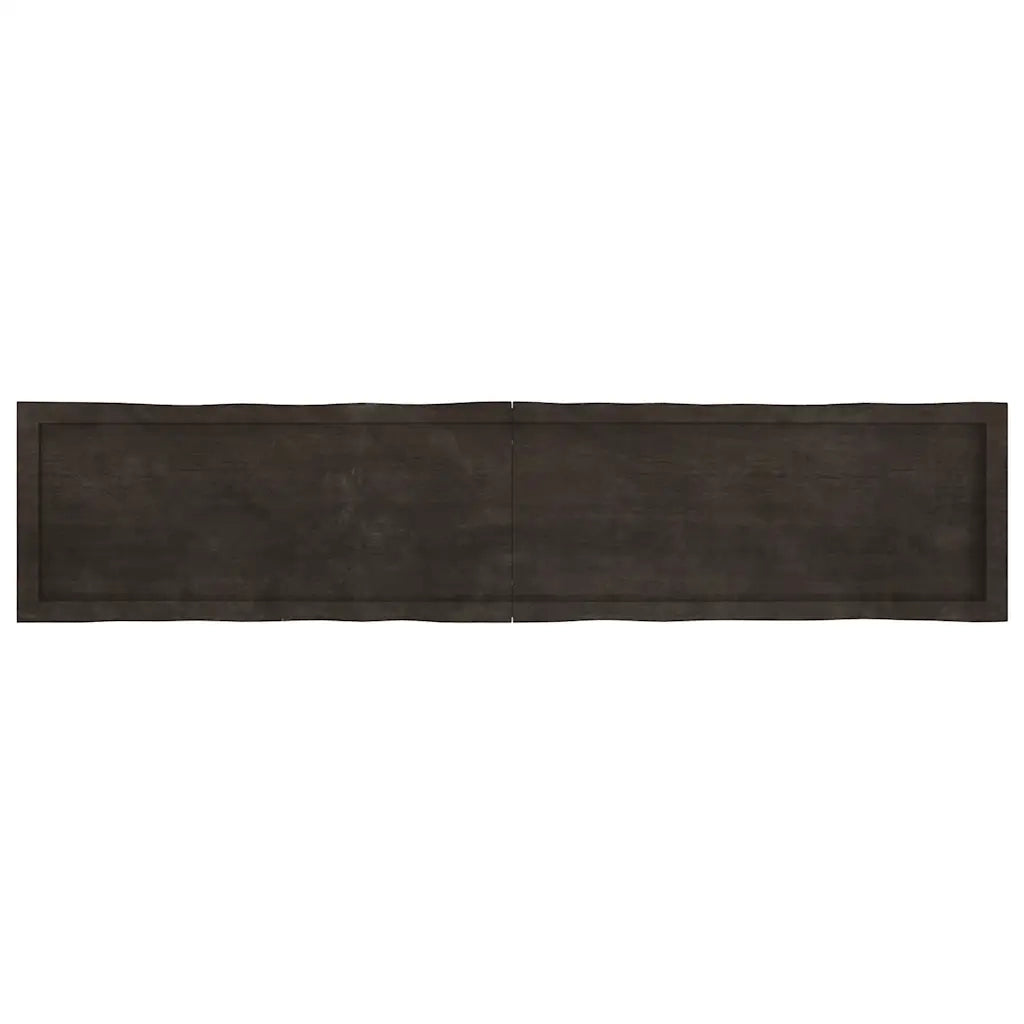 Piano Tavolo Marrone Scuro 180x40x(2-4)cm Rovere Non Trattato