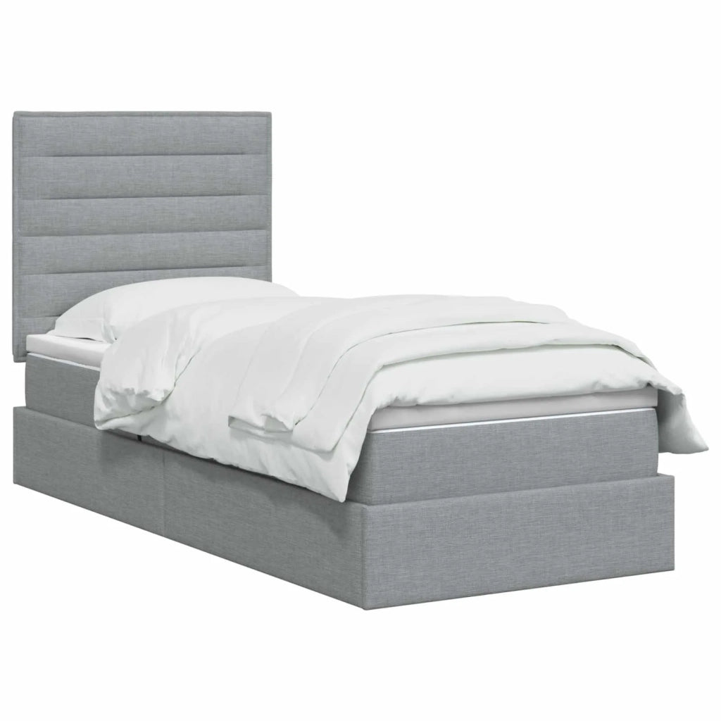 Letto con contenitore e materasso Grigio Chiaro 100 x 200 cm 3459420