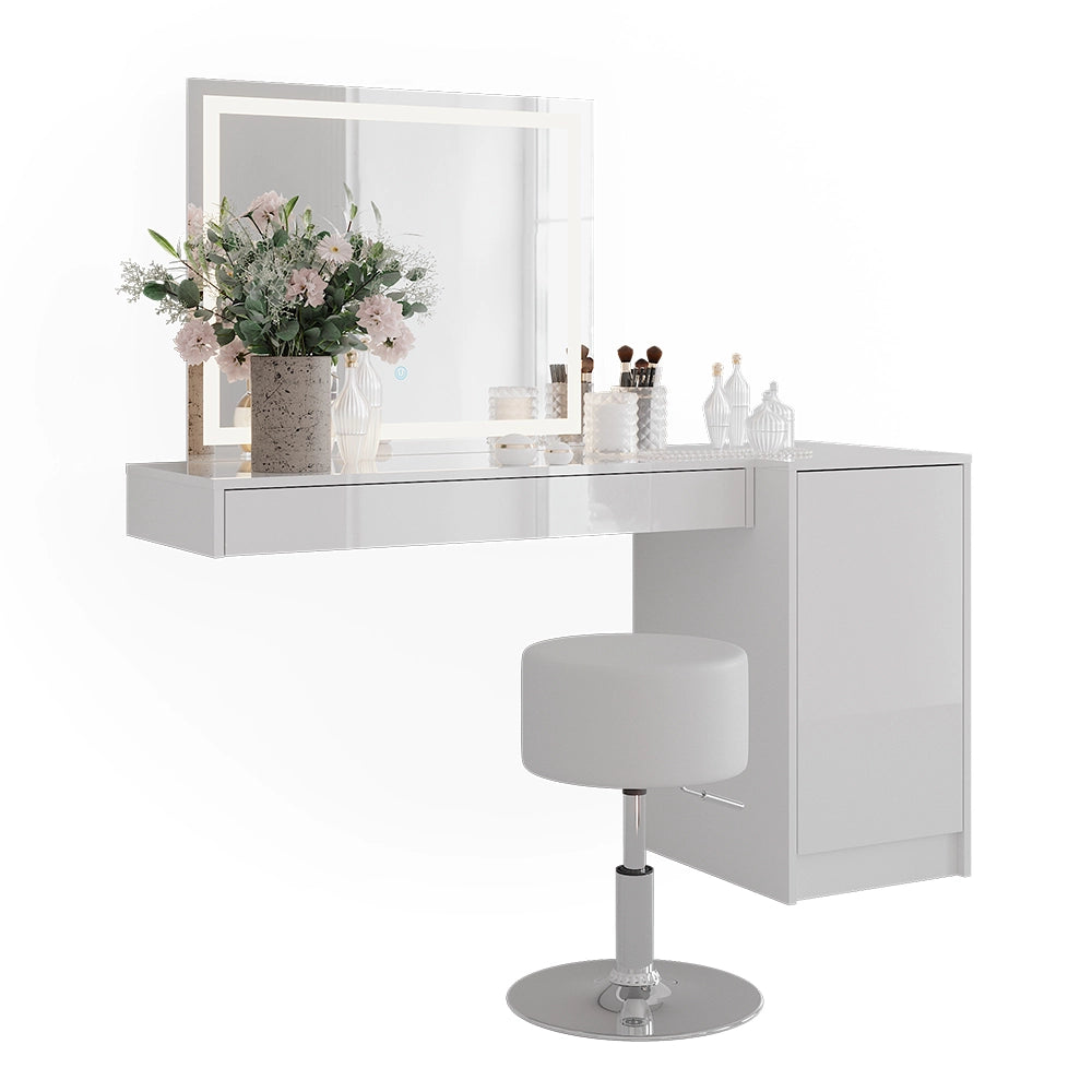 Vicco Tavolo da toeletta Bianco 100 cm 4 parti