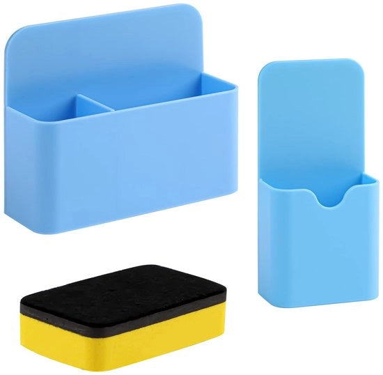 Penna magnetica da parete, 2-pack penne magnetiche, penne magnetiche, penne magnetiche per lavagna bianca, frigorifero, ufficio scolastico, con spugna lavagna (blu)