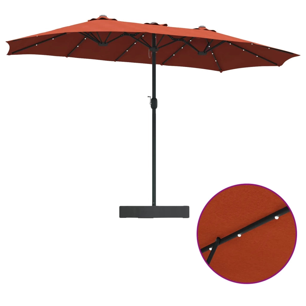 Ombrello da giardino Terracotta 385 x 209 x 244 cm Poliestere 42003288