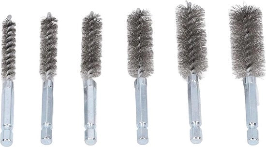 Set di 6 punte per foratura per pulizia - con maniglia a 1/4 pollici in forma di esagono - Impatto per Trapano a Batteria - filo in acciaio argento.