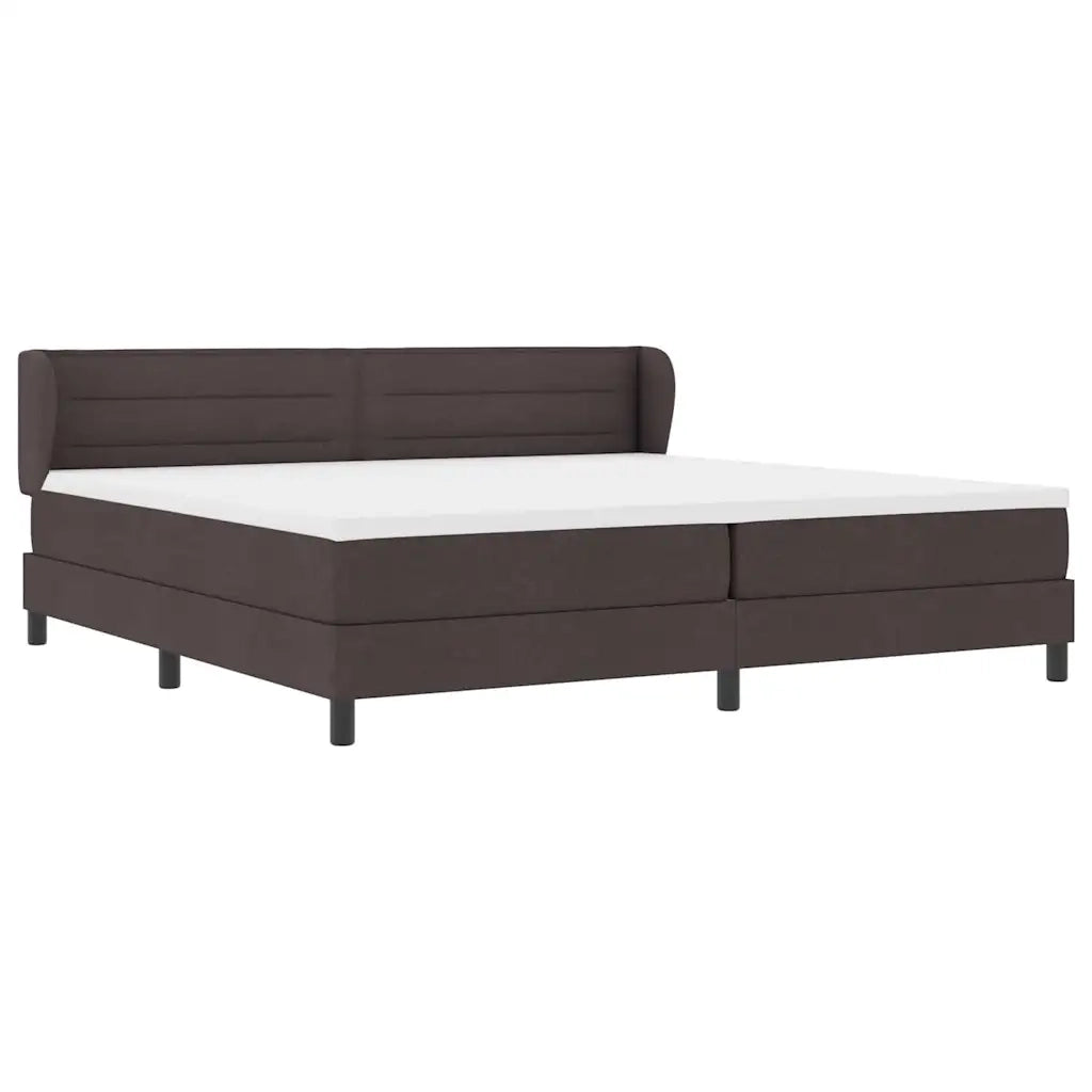 Letto a molle con materasso Marrone Scuro 200 x 200 cm Tessuto 3339985