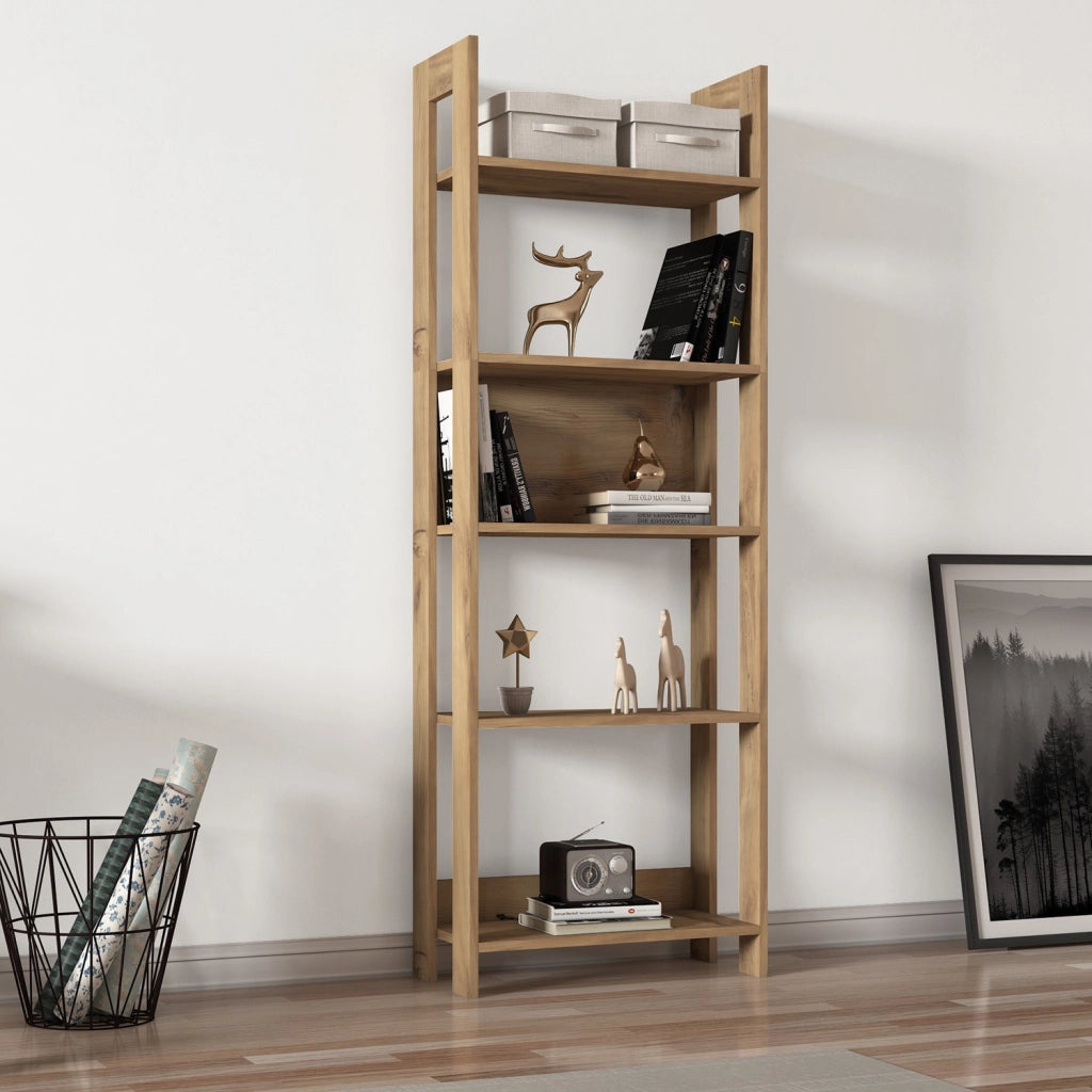 Libreria in legno "Country" - 64 x 30 x 180 cm - Marrone