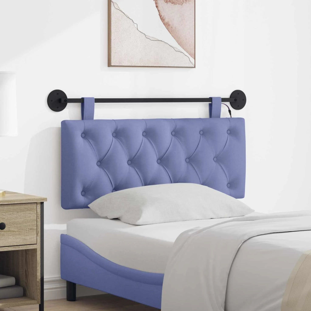 Testiera | Testata sospesa Con luce LED Blu jeans Tessuto