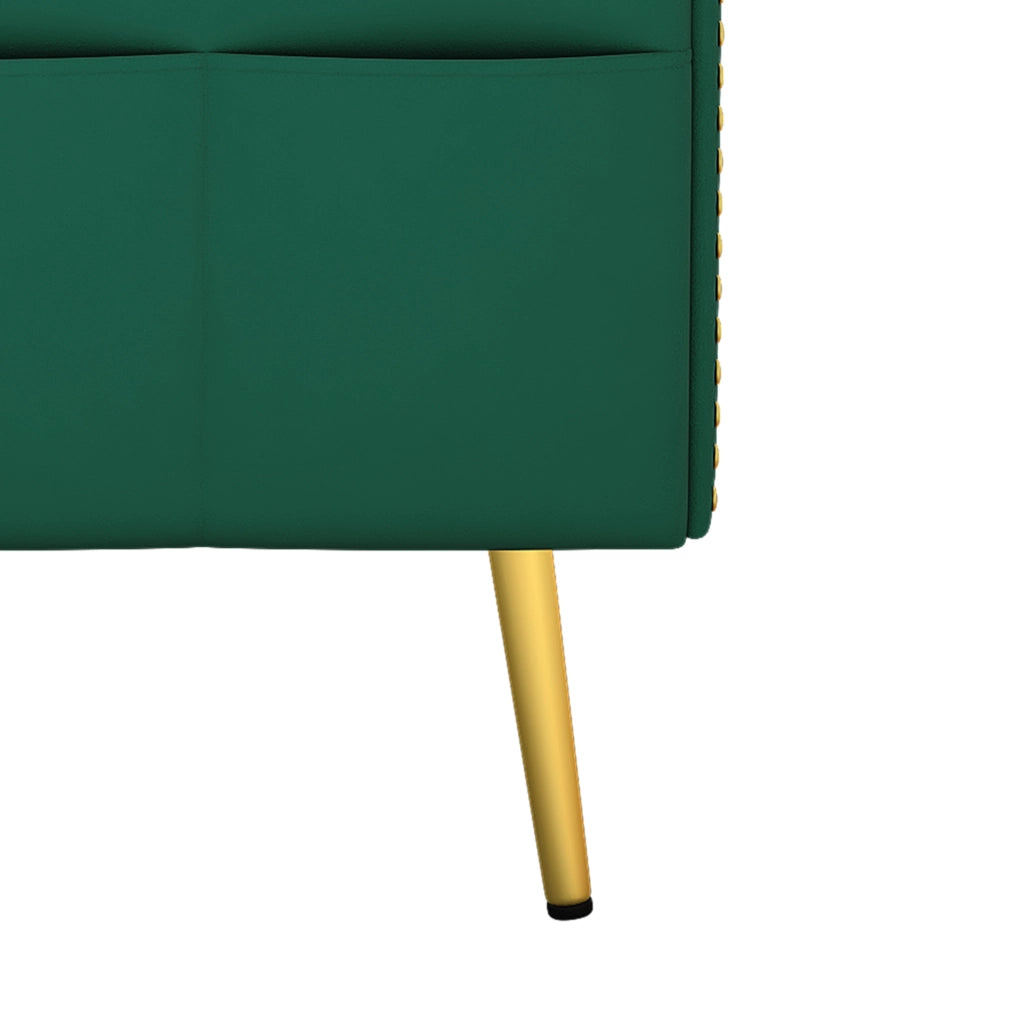 Divano letto 2 posti in velluto verde con schienale reclinabile