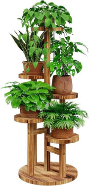 Stand per fiori in legno per interni ed esterni - 5 livelli - decorazione per casa e giardino - robusto sostegno per vasi e piante
