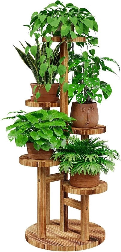 Stand per fiori in legno per interni ed esterni - 5 livelli - decorazione per casa e giardino - robusto sostegno per vasi e piante