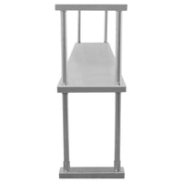 Ripiano con Mensole per Tavolo in Acciaio Inox da Cucina Ristorante, Sovrastruttura di Appoggio per Tavoli in Acciaio Inossidabile Resistente alla Corrosione - Doppia - 180cm