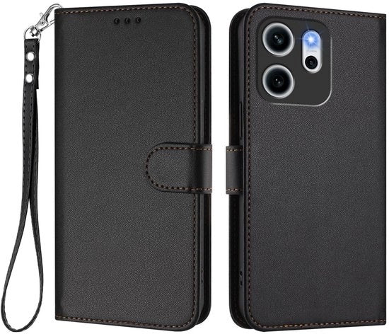 Portafoglio in pelle di lusso per OPPO Reno 14F/14 FS 5G/4G - Portamonete magnetica - Custodie per carte - Fodero per mano - Core di TPU assorbente shock - Custodia per smartphone