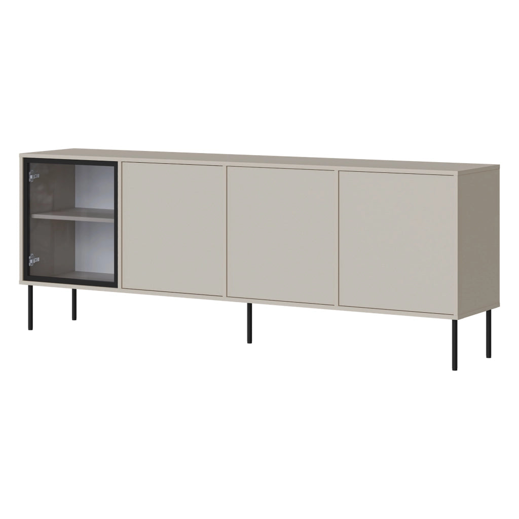 Madia Pizzo, Credenza 4 Ripiani, 200x40x75h cm Beige