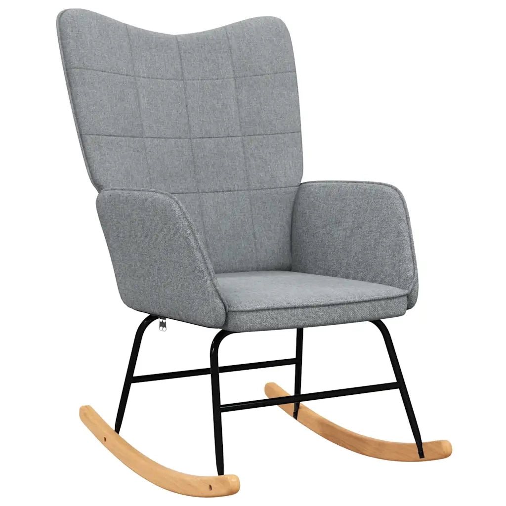 Sedia a Dondolo Grigio Chiaro in Tessuto cod mxl 52900