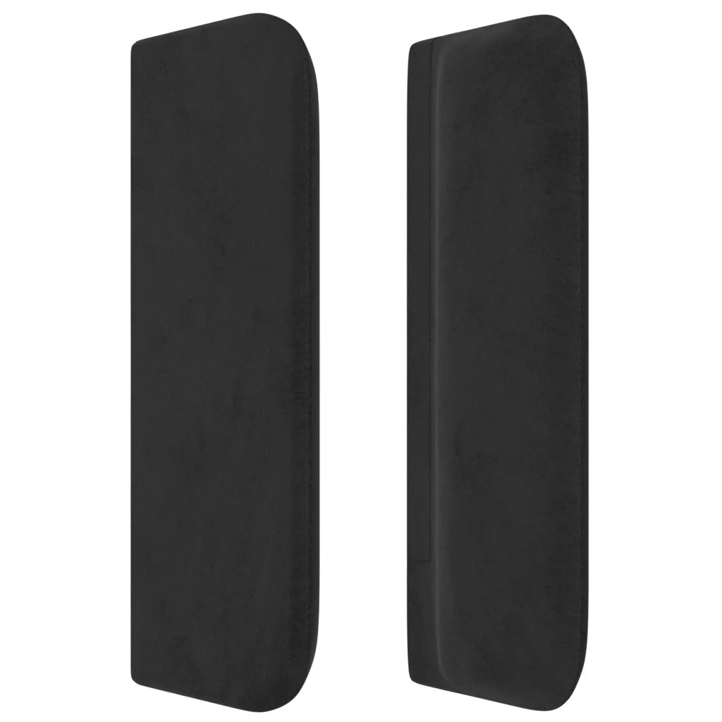 Testiera ad Orecchio Nera 147x16x78/88 cm in Velluto 3118538