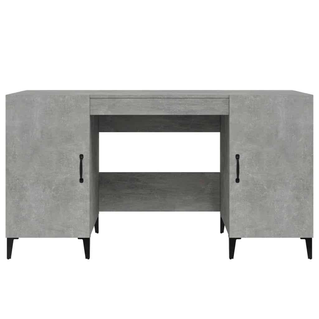 Scrivania tavolo postazione di lavoro mobile per computer studio 140 x 50 x 75 cm legno ingegnerizzato grigio 02_0023834