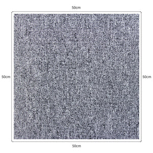 40 Quadrotte di Moquette 50x50cm Colore Grigio 10mq Dure per Casa e Ufficio