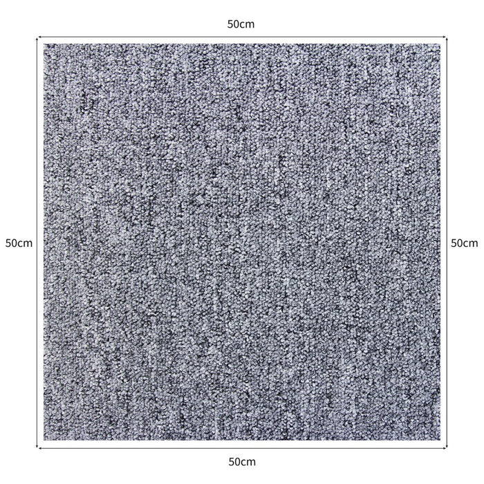 40 Quadrotte di Moquette 50x50cm Colore Grigio 10mq Dure per Casa e Ufficio
