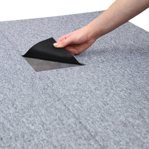 40 Quadrotte di Moquette 50x50cm Colore Grigio 10mq Dure per Casa e Ufficio