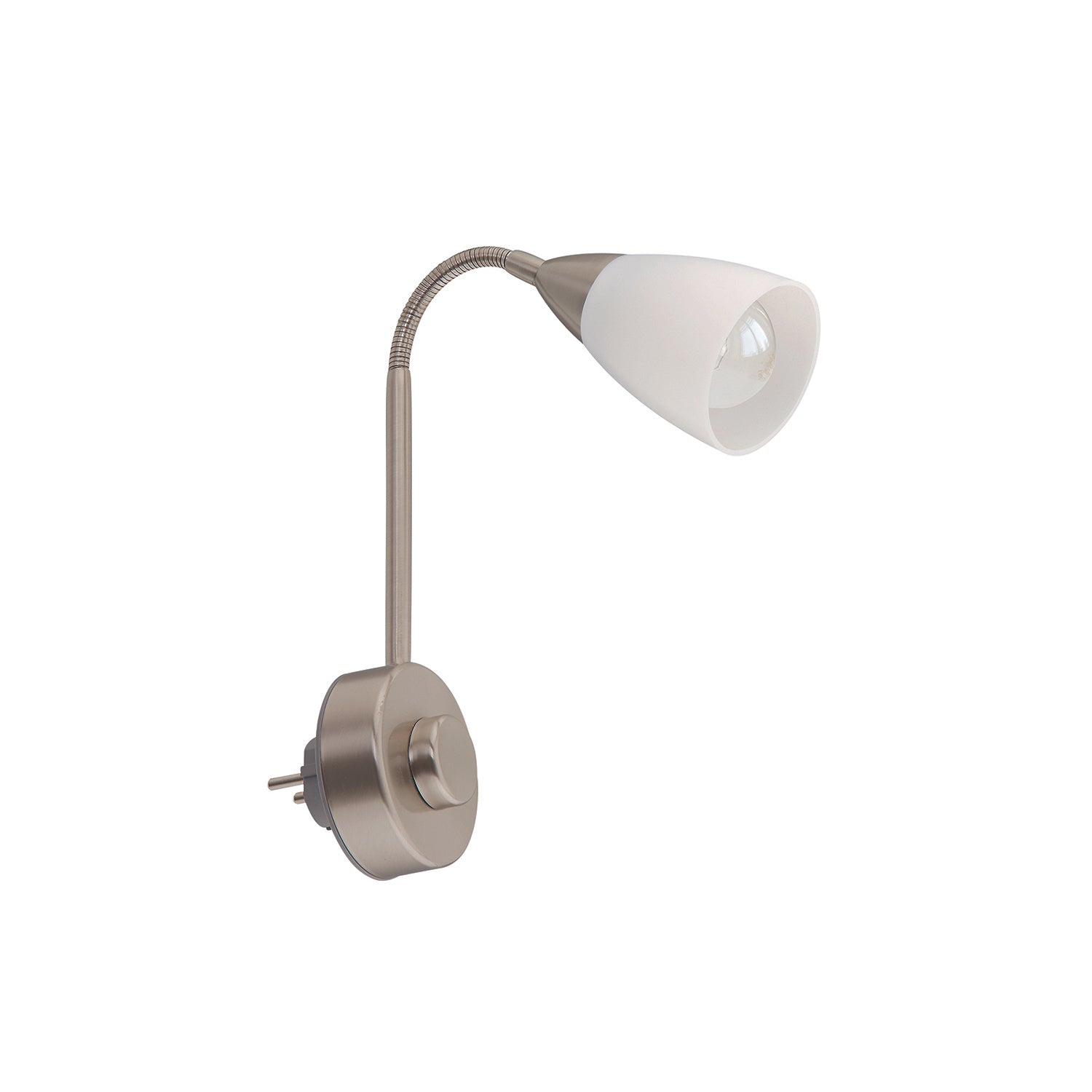 Applique Moderna Fiche Metallo Nichel Satinato 1 Luce E14