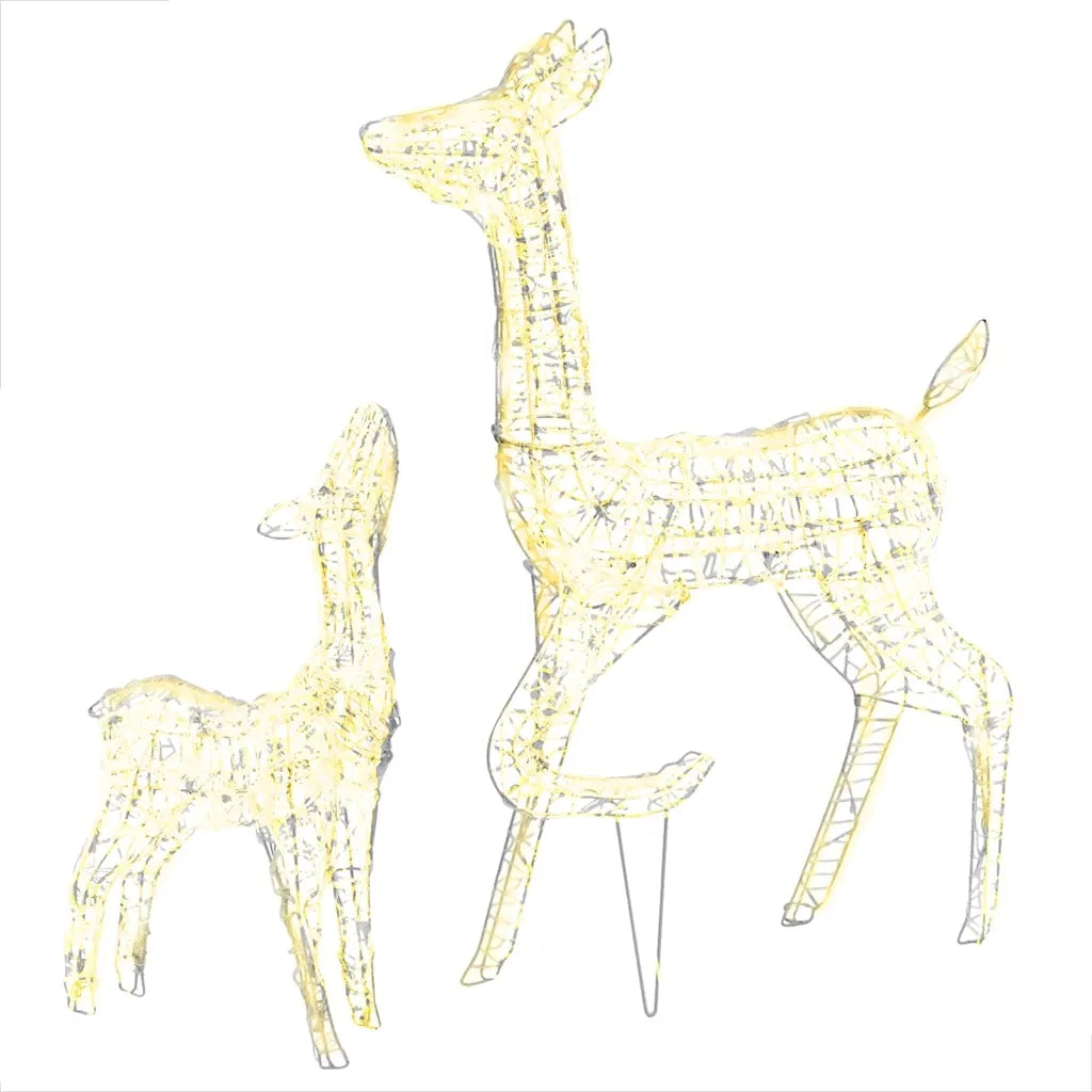 Famiglia di Renne di Natale 160 LED Bianco Caldo in Acrilico CFW5141196