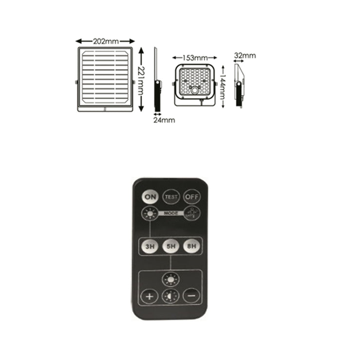 Proiettore Solare Separato Moderno Weston Pc Nero Led Integrato 10W 6000K Ip65