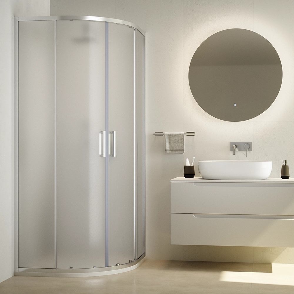 Box doccia semicircolare 80x80cm vetro 6mm opaco  | Aruba