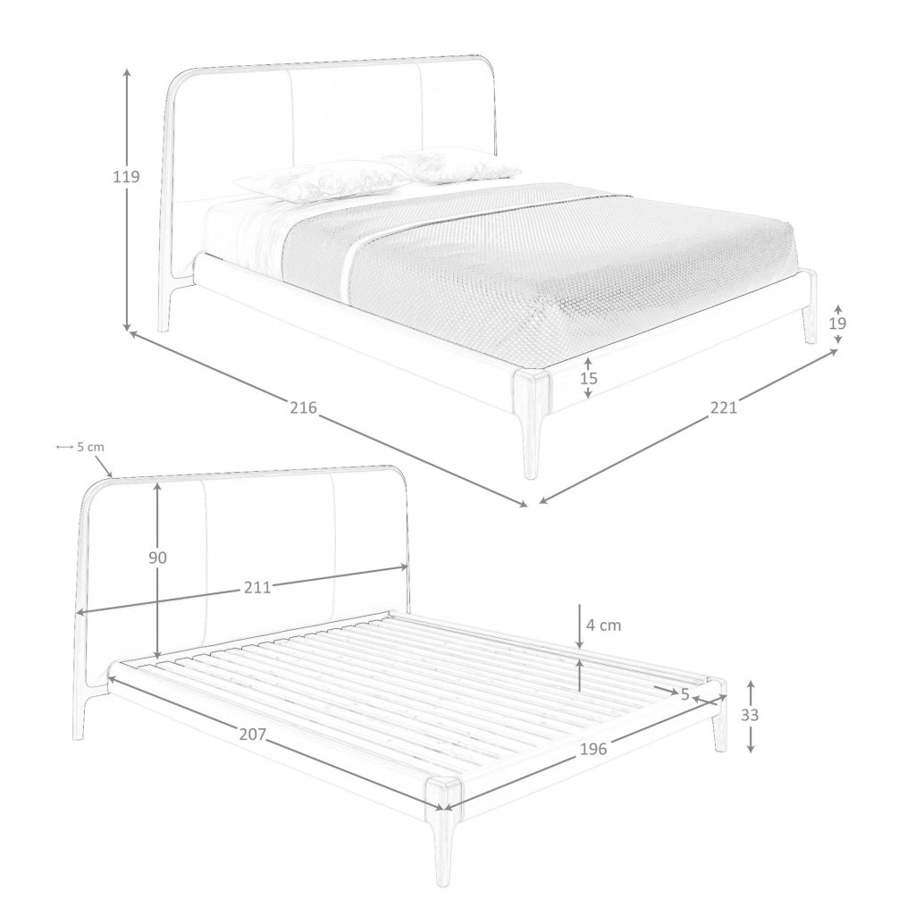 Letto in similpelle color crema