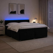 Letto con Box Spring, Materasso e LED Nero 200 x 200 cm Velluto 3452248