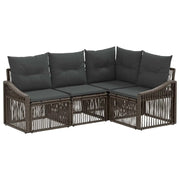 Set Divano da Giardino 4 pcs Grigio polyrattan 3435998