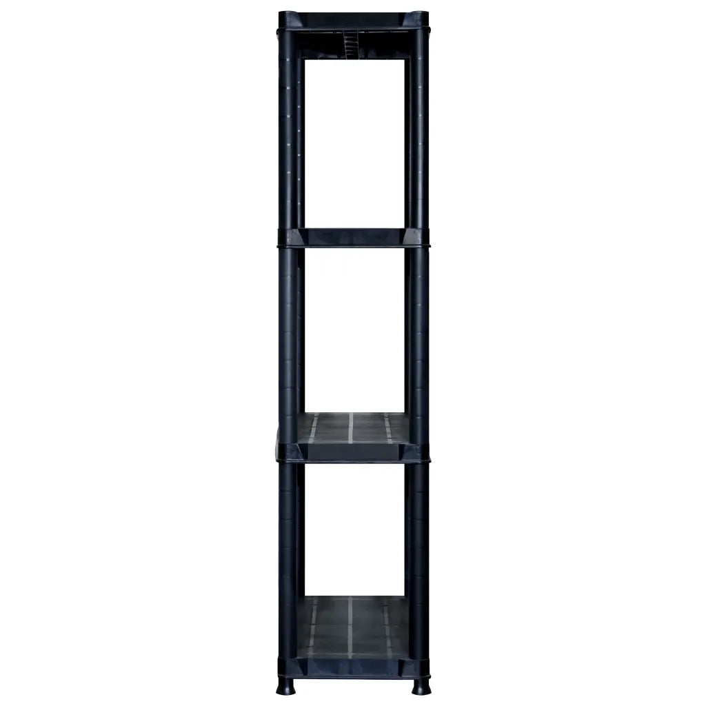 Scaffale a 4 Ripiani Nero 244x30,5x130 cm in Plastica 3059859