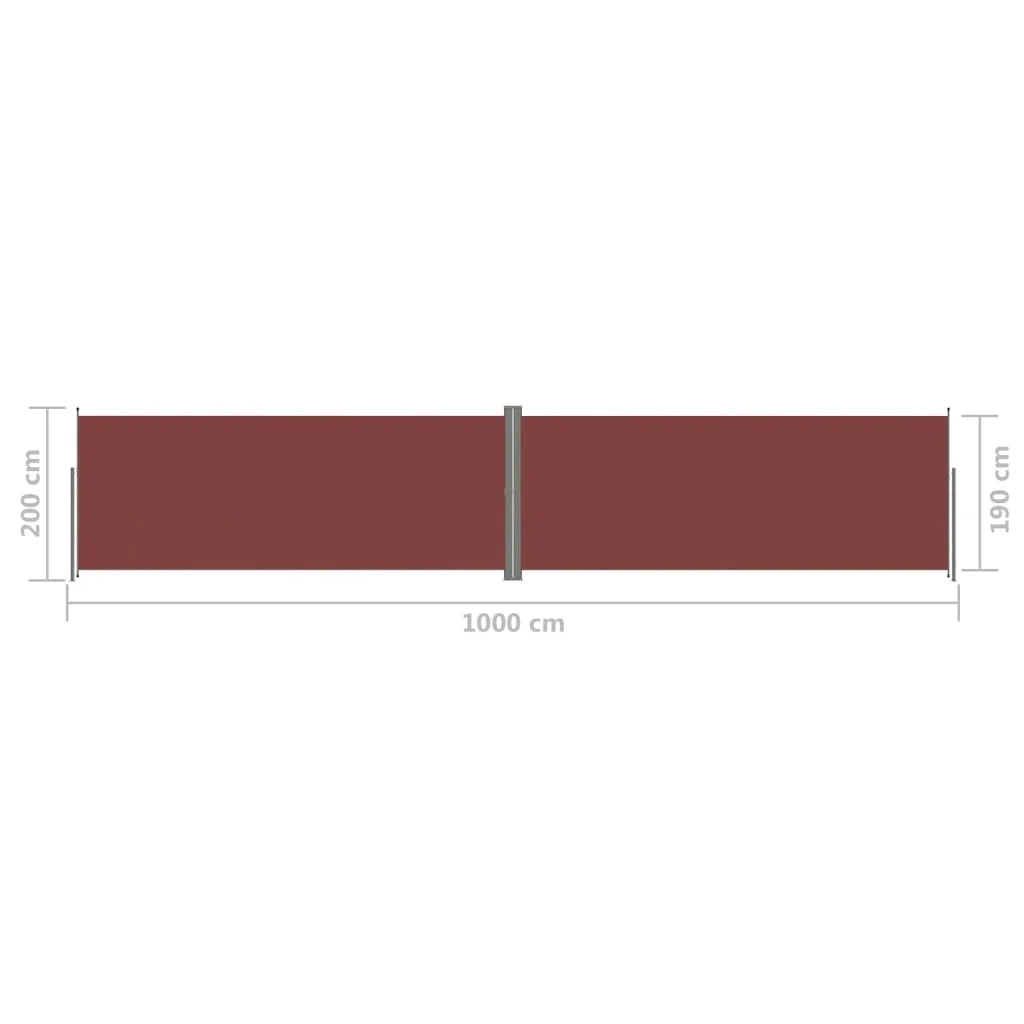 Tenda da sole laterale retrattile/schermo protettivo per patio giardino terrazza balcone marrone 200 x 1000 cm 02_0007419