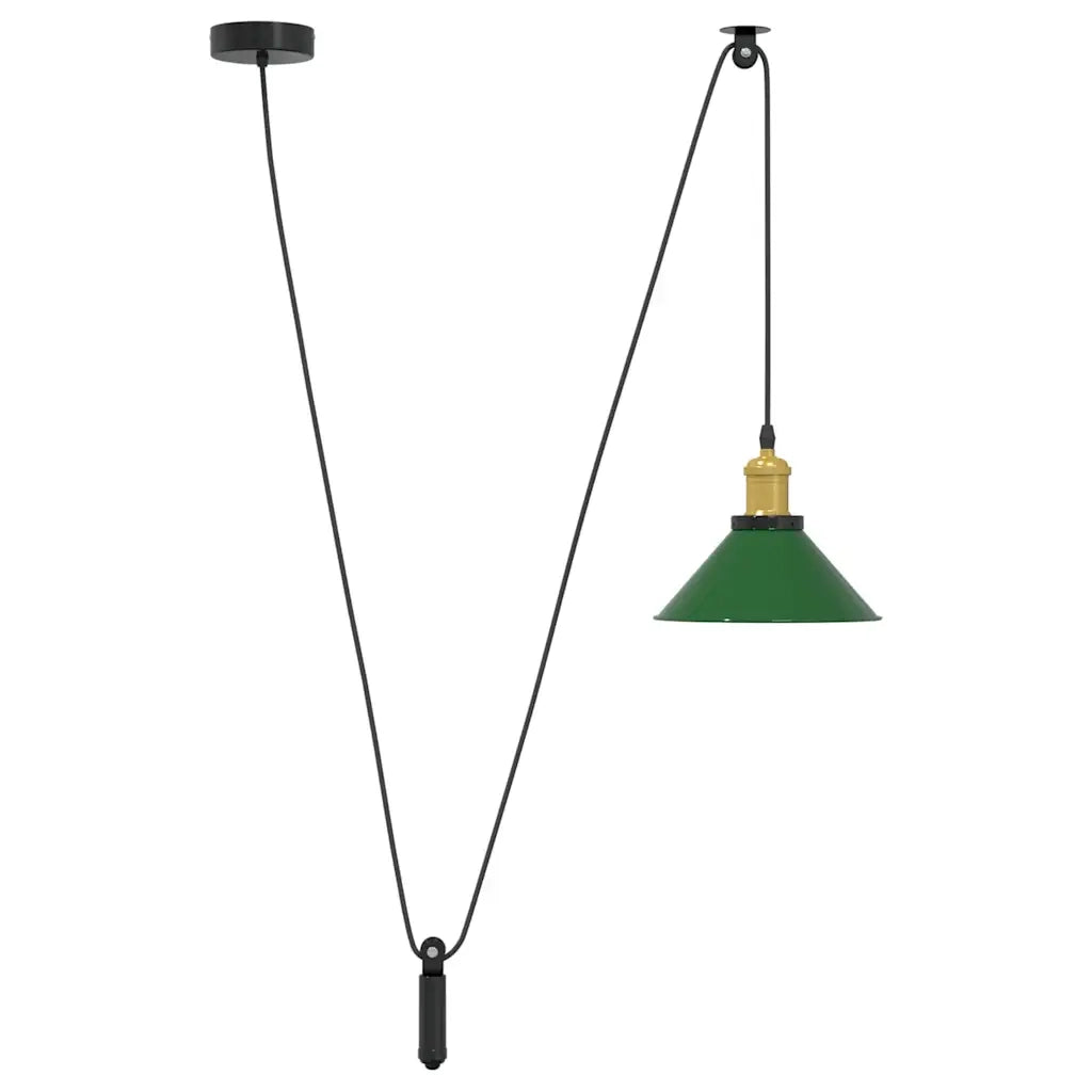 Lampada a Sospensione Regolabile E27 Verde Lucido ?22cm Metallo CFW1754133