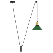 Lampada a Sospensione Regolabile E27 Verde Lucido ?22cm Metallo CFW1754133