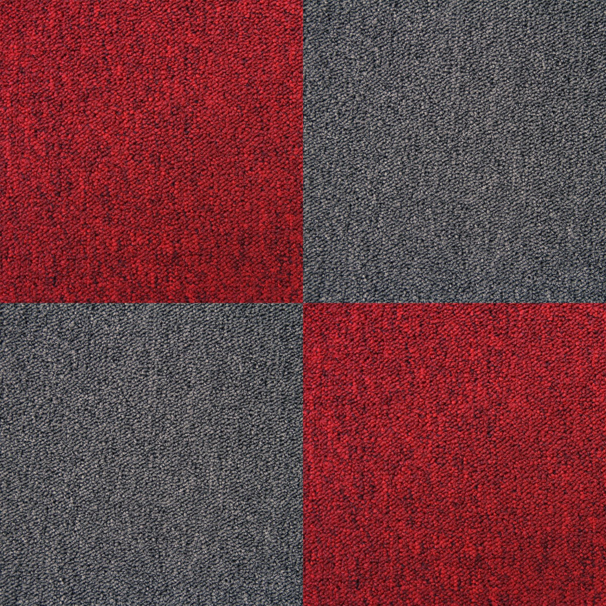 20 Quadrotte di Moquette 50x50cm Colore Rosso Scarlatto 5mq Dure per Casa Uffici