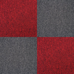 20 Quadrotte di Moquette 50x50cm Colore Rosso Scarlatto 5mq Dure per Casa Uffici