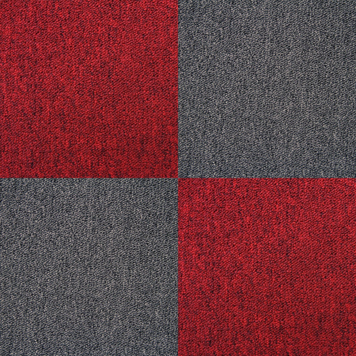 20 Quadrotte di Moquette 50x50cm Colore Rosso Scarlatto 5mq Dure per Casa Uffici